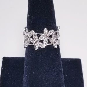 Sterling silver dragonfly band ring